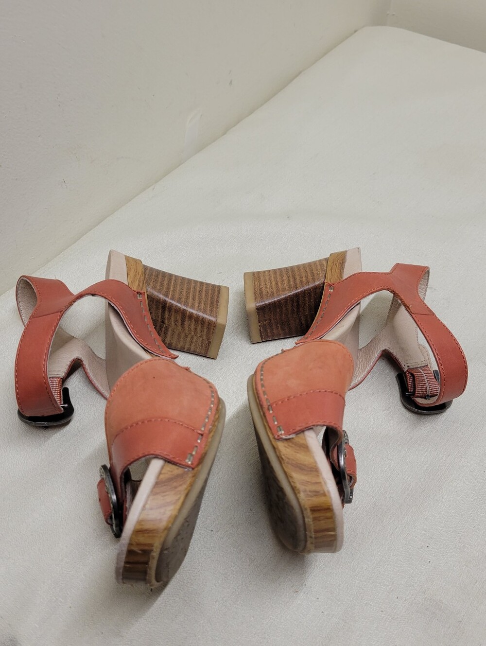 Dansko Anna Leather Orange Heeled Sandals Size 37 - Picture 8 of 12